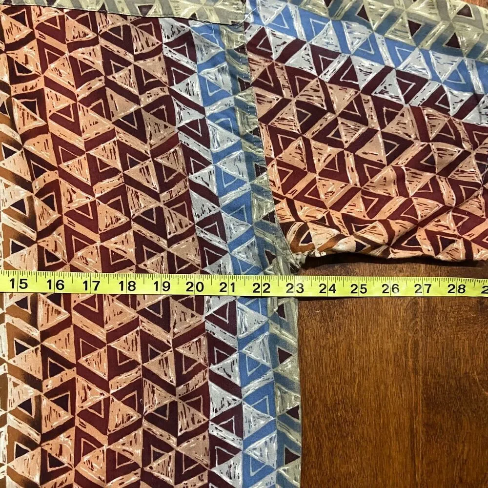 Marc Edwards Vintage Geometric Multicolored Button Front Rayon Shirt Men's Large - Picture 7 of 8